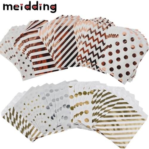 Rose Gold Candy Box Birthday Party Supplies Romantic Popcorn Box Biscuit Candy Bag Straws Baby Shower Wedding Decoration