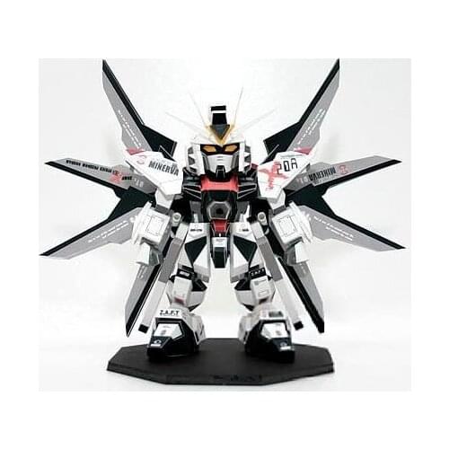 SD Gundam ZGMF-X20A Attack Free Black Edition 3D Paper Model DIY Handmade Toy