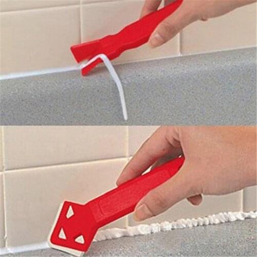 2Pcs/Set Silicone Glass Cement Scraper Tool Caulking Sealant Finishing Grout Floor Cleaning Tile Dirt Tool Squeegee Glue Shovel