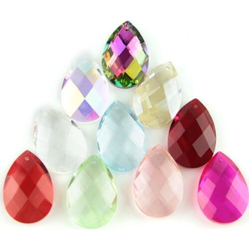 Shining 38mm Various Color Crystal Prism Crystal Lighting Accessories Crystal Chandelier Pendants Glass Drop Part For Ornament