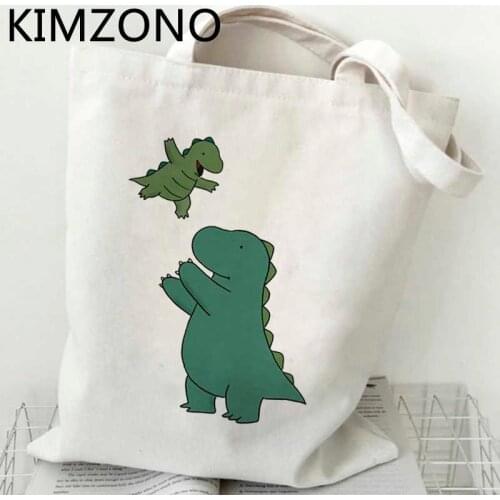 Dinosaur shopping bag cotton bolsa shopper recycle bag shopping shopper bag tote sacola bolsa compra jute sac tissu