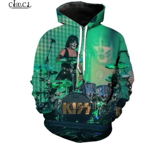 HX Newest Rock Singer KISS Band Hoodie Men Women Sweatshirts 3D Print Fashion Harajuku Casual Hooded Tracksuit Drop Shipping
