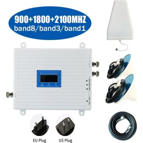 TWO omni ceiling antenna full kit Cellular amplifier 2g 3g 4g signal Repeater gsm tri-band booster ampli russia ukraine belarus