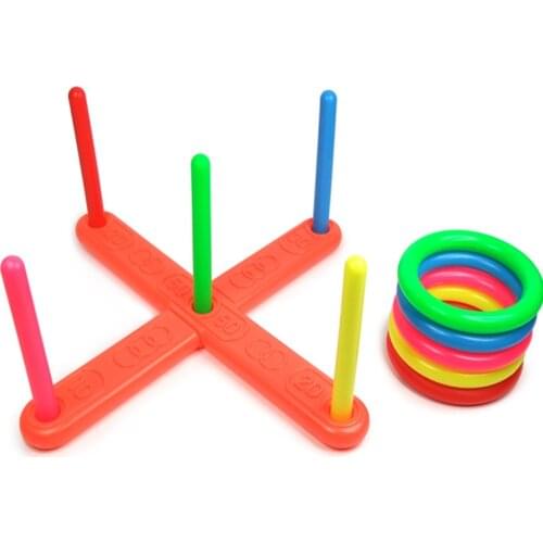 Funny Kids Outdoor Sport Toys Hoop Ring Toss Plastic Ring Toss Quoits Garden Game Pool Toy Outdoor Fun Set