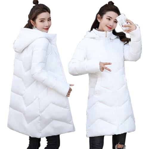 Large Size 6XL 7XL Womens Jacket Fashion White Coat Female Autumn Winter Hooded Parkas Warm Long Outerwear