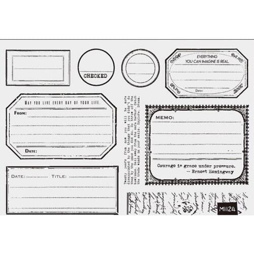 Ticket sign Clear Stamp for Scrapbooking Transparent Silicone Rubber DIY Photo Album Decor 989