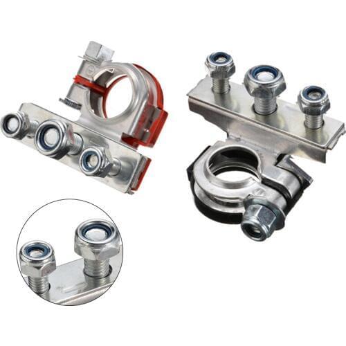 2Pcs 12V Iron Copper 3 Way Car Battery Terminal Connector Battery Quick Release Battery Clamps For Most Vehicles