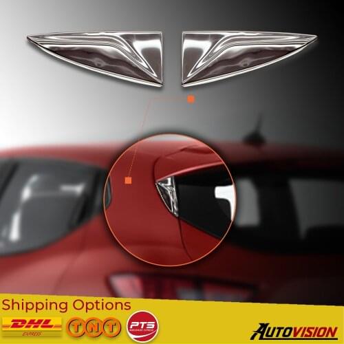 For Renault Clio 4 HB 2012 2013 2014 2015 2016 2017 2018 Car Accessories ABS Chrome Glass Spoiler Triangle Body Molding 2pcs