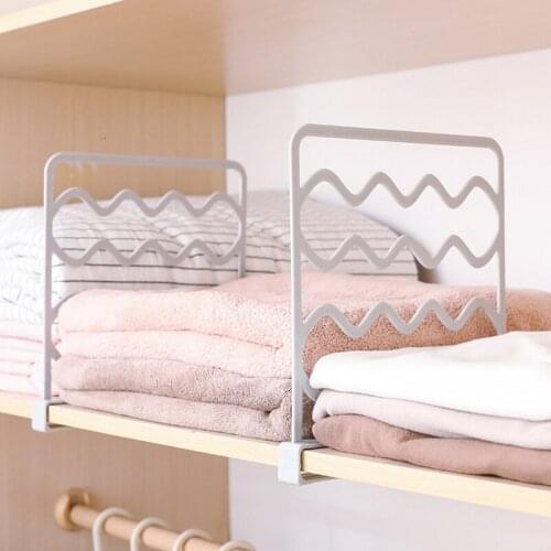 2pc Closets Shelf Dividers T Shirt Organizer Adjustable Wardrobe Partition Storage Cabinets Clothes Space Separate Board
