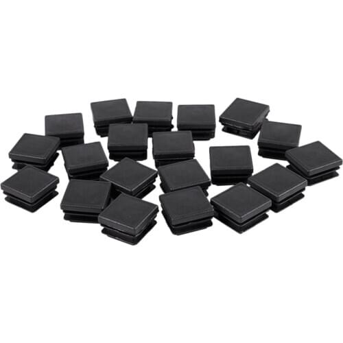 20 Pcs Plastic Square Blanking End Caps Tube Inserts 25mm x 25mm