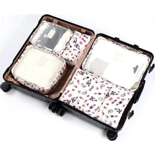 2019 6pcs Travel Storage Bag Set For Clothes Wardrobe Tidy Organizer Suitcase Travel Pouch Shoes Box Organizer Packing Cube Bag