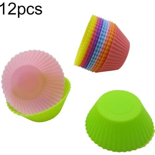 24Pcs Silicone Cake Liner Muffin Chocolate Cupcake Moulds Reusable Nonstick Bakeware Cup Pan Baking Jelly Pudding Egg Tart Mold