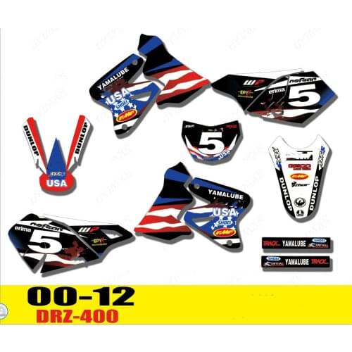 6 Styles TEAM GRAPHICS DECALS Stickers FOR Suzuki DRZ400 DR-Z400 DRZ400S DRZ400SM 2000 2001 2002 2002 2004 2005 2006 2007-2012