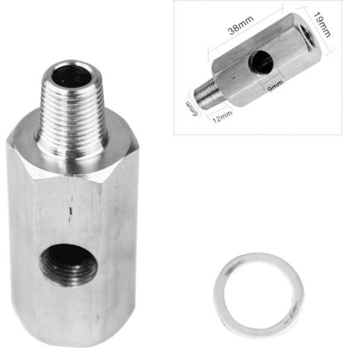 Oil Pressure Gauge Adapter Stainless Steel 1/8 NPT Turbo Oil Pressure Sensor Adapter Replacement for Car