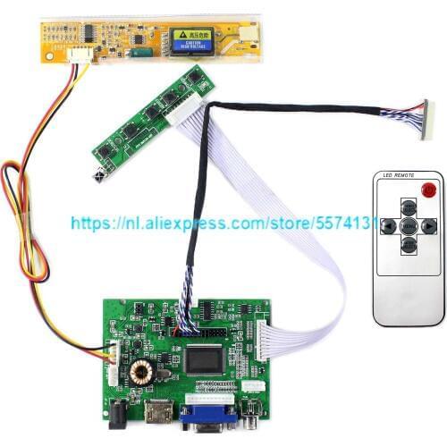 Free shippinLcd Controller Driver Board Kit Voor 15.6 Inch 1366X768 LTN156AT01 LP156WH1 N156B3 Hdmi + Vga 2AV Lcd screen Display