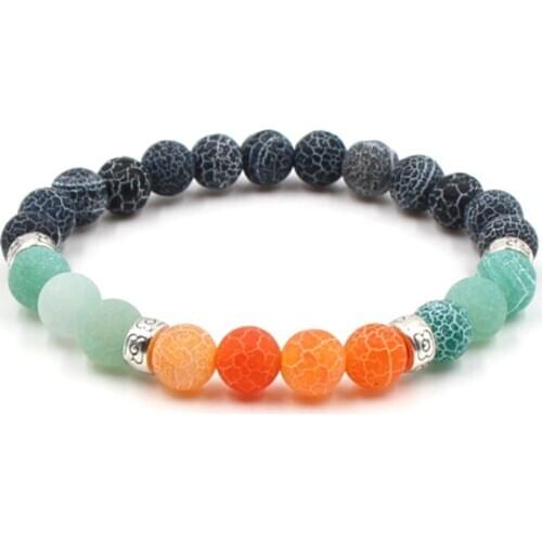 8mm hrg23 agate spacer Reiki Chakra Bracelet Buddha Yoga stone bead essential oils diffuser Bangles Jewelry