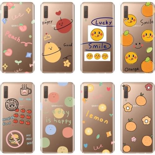 Phone Case For Samsung Galaxy A6 A8 Plus 2018 A5 A7 Cute Peach Funny Lemon Silicone Back Cover For Samsung A3 A5 A7 2016 2017