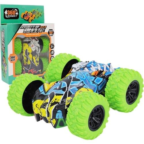 Kids Car Toys Inertia-Double Side Stunt Graffiti Car Off Road Model Car Vehicle Kids Toy Gift collection pull back model