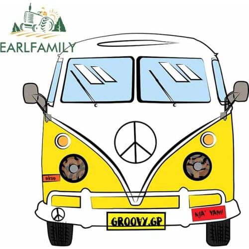 EARLFAMILY 13cm x 12.5cm For Camper Peace Car Door Stickers Repair Decal Vinyl Material Waterproof Suitable for VAN RV Decor