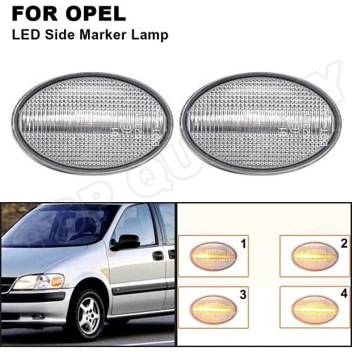 For Opel Corsa B Combo C Astra F Sintra Tigra Meriva A Vectra A LED Dynamic Amber Side Fender Marker Lamp Turn Signal Light 2Pcs