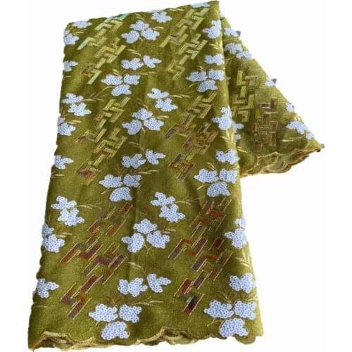 SJ Lace African Lace Fabric 2021 High Quality Lace Sequins Lace Nigerian Lace Fabrics For Wedding French Net Lace Fabric 2L5-4