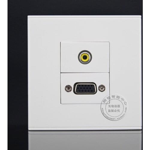 Wall Face Plate Yellow Audio AV Single Video Socket VGA Outlet Socket Assorted Panel Faceplate