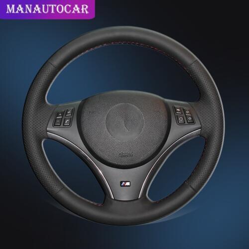 Car Braid On The Steering Wheel Cover for BMW E90 E91 E92 E93 X1 E84 E87 E81 E82 E88 325i 330i 335i E87 120i 130i 120d Auto