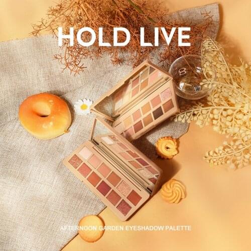 HOLD LIVE Afternoon Garden 12-color Eyeshadow Palette Ins Style Shiny Pearly Matte All-match Color Eyeshadow Palette Cosmetics