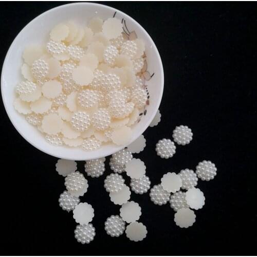 Half patch imitation pearl sweater coat clothing decoration mobile phone shell accessories fake beads handmade material 14mm