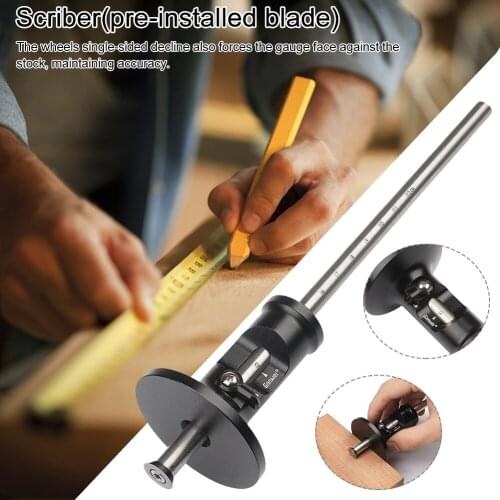 Portable Woodworking Scriber Carpenter Durable DIY Ruler Marking Gauge Useful Hand Tool Micro Adjustable Wheel Fine Accessories