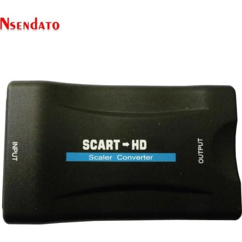 1080P SCART In To HD Out Video Audio Converter Upscale Video Audio Signal HD Adapter With Power supply for Smartphone DVD TV