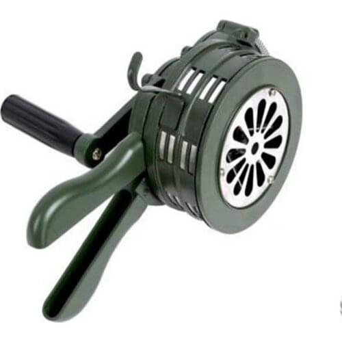 Hand Crank Siren Horn 110dB Manual Operated Metal Alarm Air Raid Emergency Safety DQ-Drop
