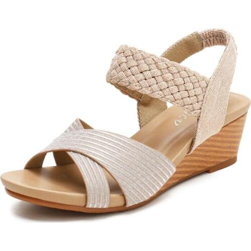 Sandals Women 2021 New European and American Summer Womens Shoes Woven Roman Womens Shoes Beach Shoes