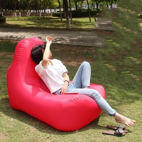 Foldable Inflatable Nylon Picnic Chair Beach Recliner Portable Waterproof Air SofaPumpless Inflatable Camping Recliner Sofa Bed