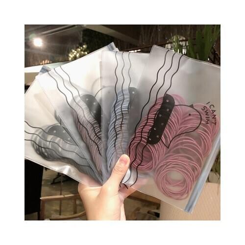 High Quality 50Pcs Simple Large Circle Thin Section Head Rope Elastic Tie Hair Holder Women Basic Hair Rope Rubber Band Headwear