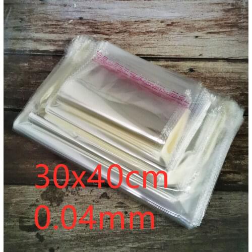 100pcs 30x40cm Transparent Self Adhesive Seal OPP Plastic Bags Cellophane Gifts Bag & Pouch Jewelry Packaging Bag