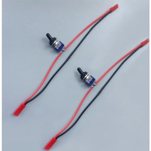 2PCS 6A 125V Rocker Toggle Waterproof Switch 2 Gear Power On-off with JST Plug Wire 20cm Length for RC Model Lamp/Water Pump