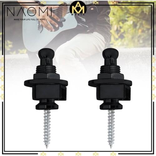 2pcs/set Professional Electric Guitar Bass Pins Strap Button Strap Lock Round Head Guitar Strap Locks Quick Release