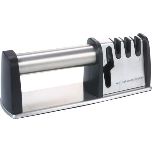 4-in-1 Knife Scissor Sharpener Tungsten Steel/Emery/Ceramic 4-stage Coarse Medium Fine Blade Sharpener Professional for Home