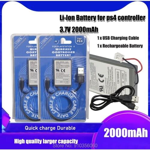 2000mAh Battery For Sony Gamepad PS4 Battery+ USB Data Charger Dualshock4 V1 Wireless controller CUH-ZCT1E CUH-ZCT1U