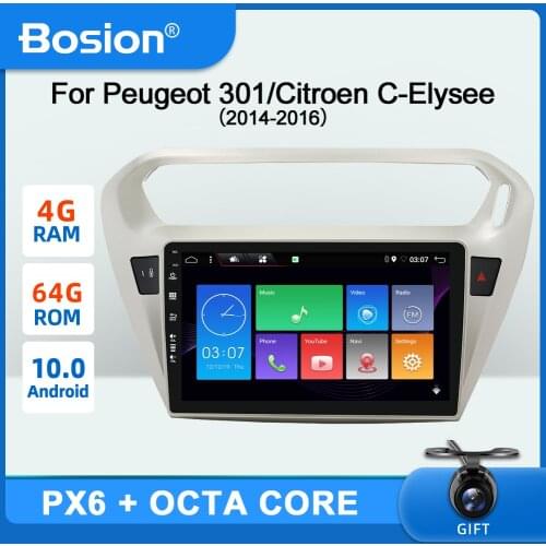 Bosion PX6 Car Multimedia Player 1 din Android 10 Car Radio for Peugeot 301 2014 Car Gps Navigation Player BT WI-FI 4G Free CAM