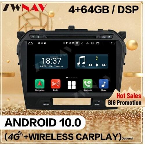 Carplay 128GB For Suzuki Vitara 2015 2016 2017 2018 2019 Android 10 Multimedia Player Audio Radio GPS Navi Head Unit Auto Stereo