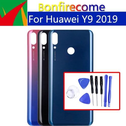 For Huawei Y9 2019 Battery Cover Rear Door Housing JKM LX1 LX2 LX3 Back Case Replacement