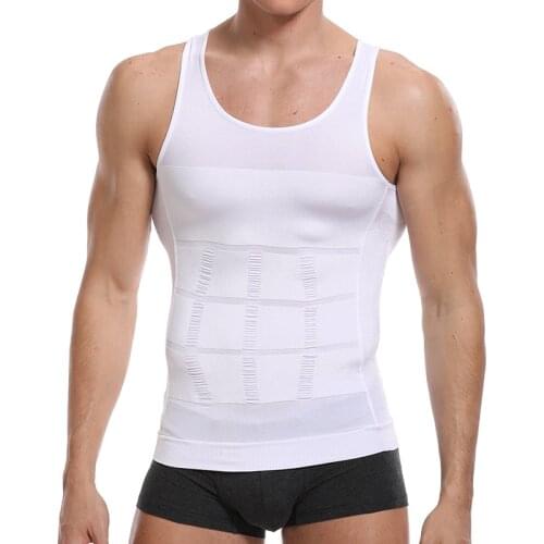 Men Body Shaper Tank Top Corrective Posture Shirt Slimming Belt Belly Abdomen Fat Burning Compression Corset Waist Trainer