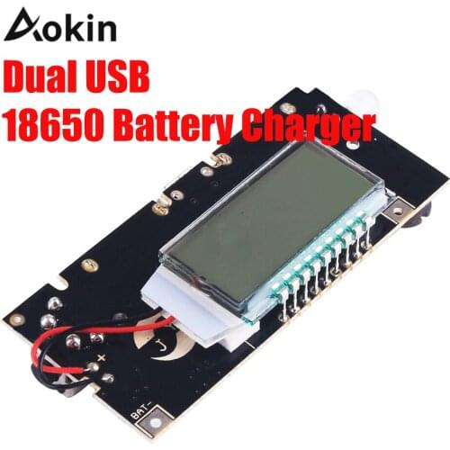 Dual USB 18650 Battery Charger with LED LCD Module Board PCB Power Module 5V 1A 2.1A Mobile Power Bank Accessories for Phone DIY