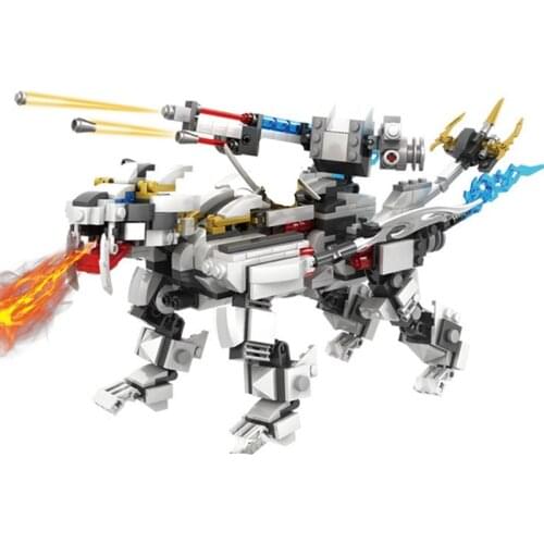 New 2021 Series Mechanical White Tiger Fighter Robot Truck Season 14 Building Blocks Classic Model Sets Bricks Kids Kits
