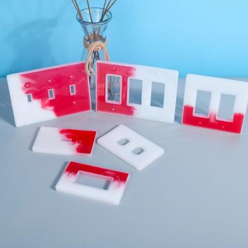 Crystal Epoxy Resin Mold USB Socket Panel Light Switch Cover DIY Silicone Mould