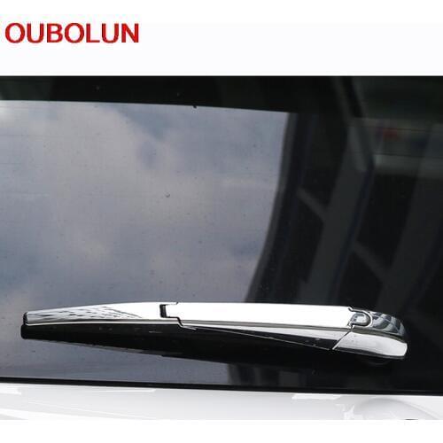 OUBOLUN For Toyota RAV4 2016 Exterior Rear Tail Rain Wiper Cover Molding Chrome Trim Decoration Protectors Garnish 3pcs