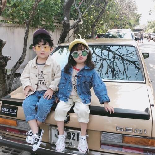 Autumn New Arrival Girls Jackets Fashion Korean Denim Outwear for Boys Kid Clothing 2019 1 2 3 4 5 Years Toddler Baby Coats