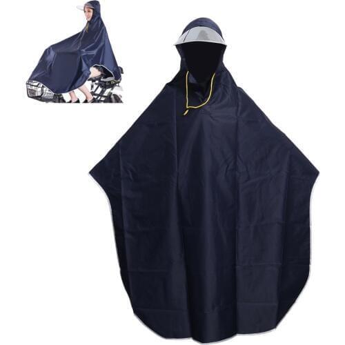 Motorbike Raincoat Full Cover Rain Cape Poncho Hooded Windproof Waterproof Rain Coat With Cap Men Women Cycling Motor Cover